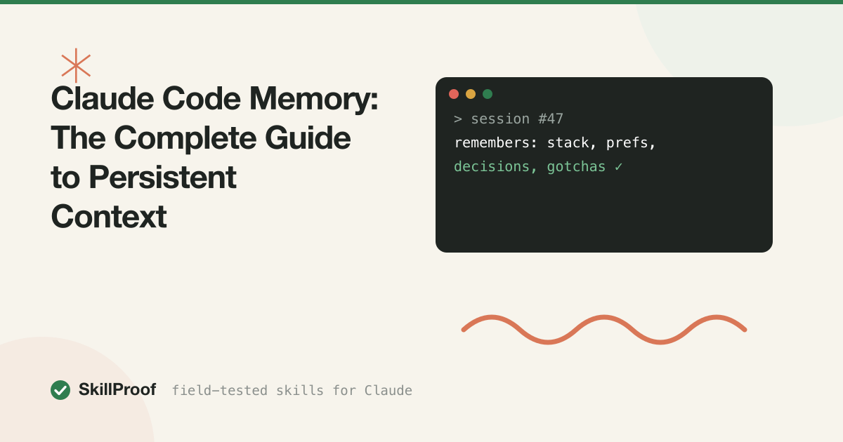 Cream-colored illustration of a terminal window with a soft memory wave connecting one session to the next