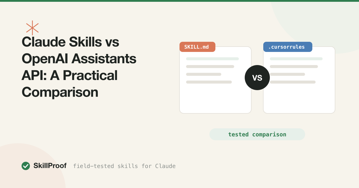 Claude Skills vs OpenAI Assistants API: A Practical Comparison