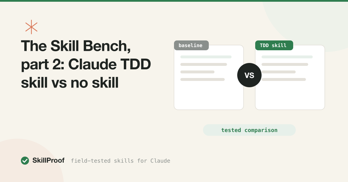 Cream illustration of a bot chat card with a green test checkmark