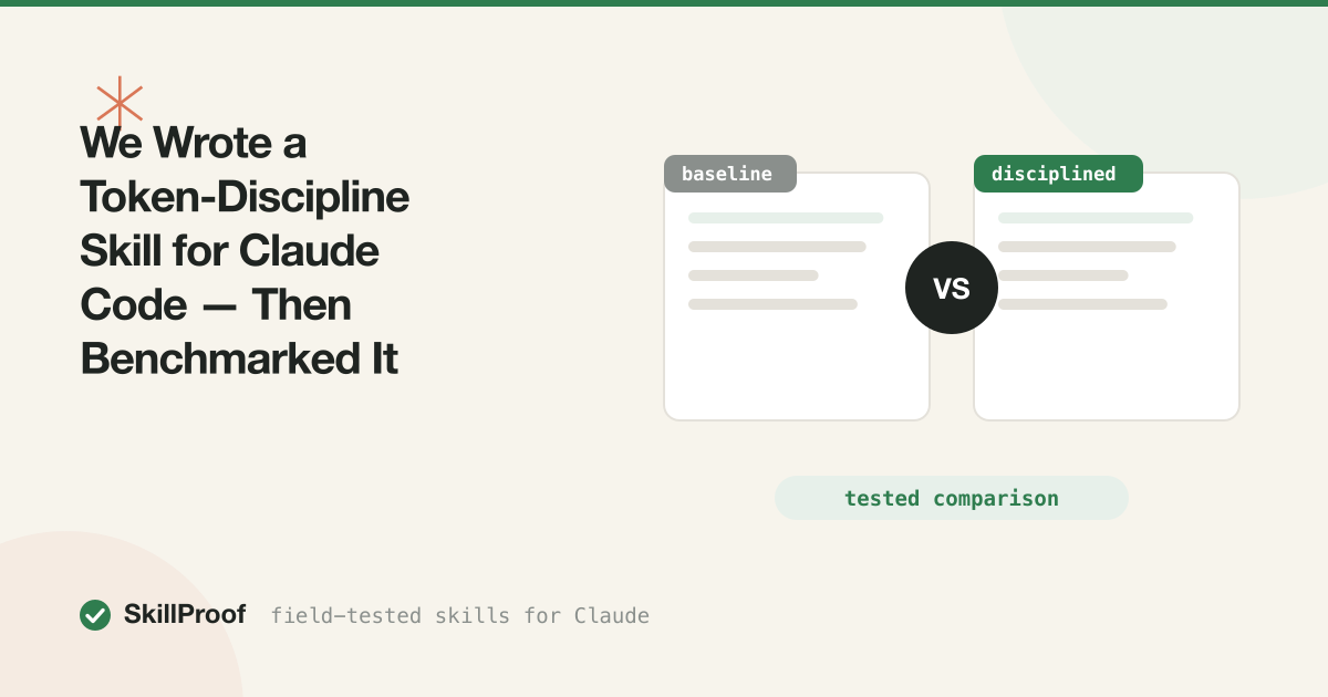 Cream illustration comparing a baseline agent run against a token-disciplined run