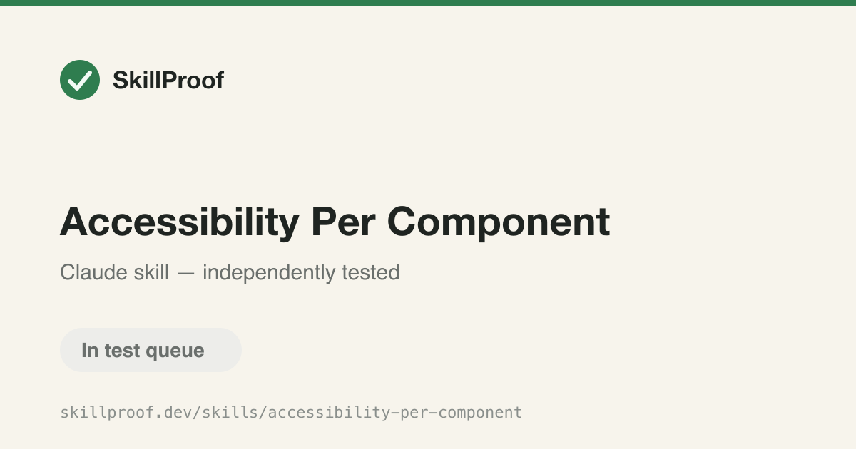 Accessibility Per Component — Run a WCAG accessibility audit on one specific design system component.