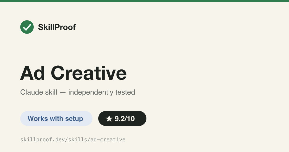 Ad Creative — Generates platform-correct ad copy at scale for Google, Meta, LinkedIn and TikTok — weak without a product-context file.