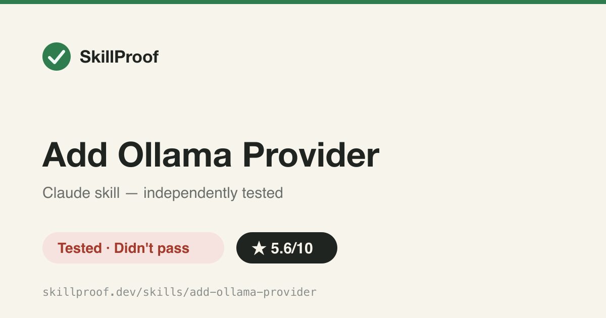 Add Ollama Provider — Routes a NanoClaw agent group to a local Ollama model via env var overrides.