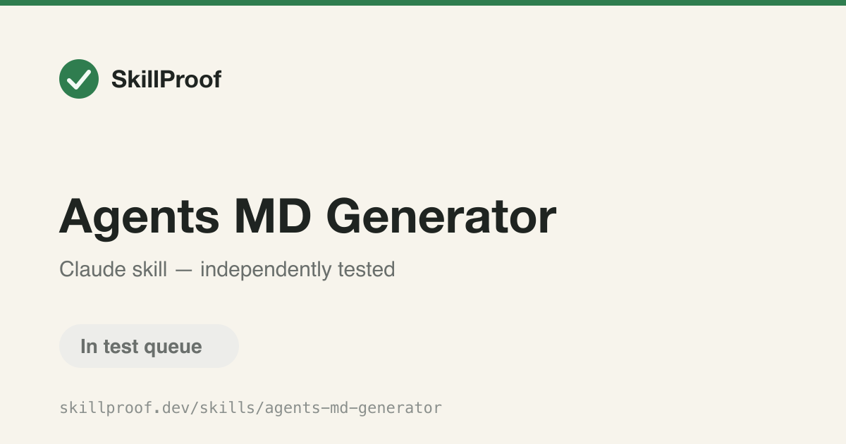 Agents MD Generator — Create or repair AGENTS.md files for repo roots and nested modules.