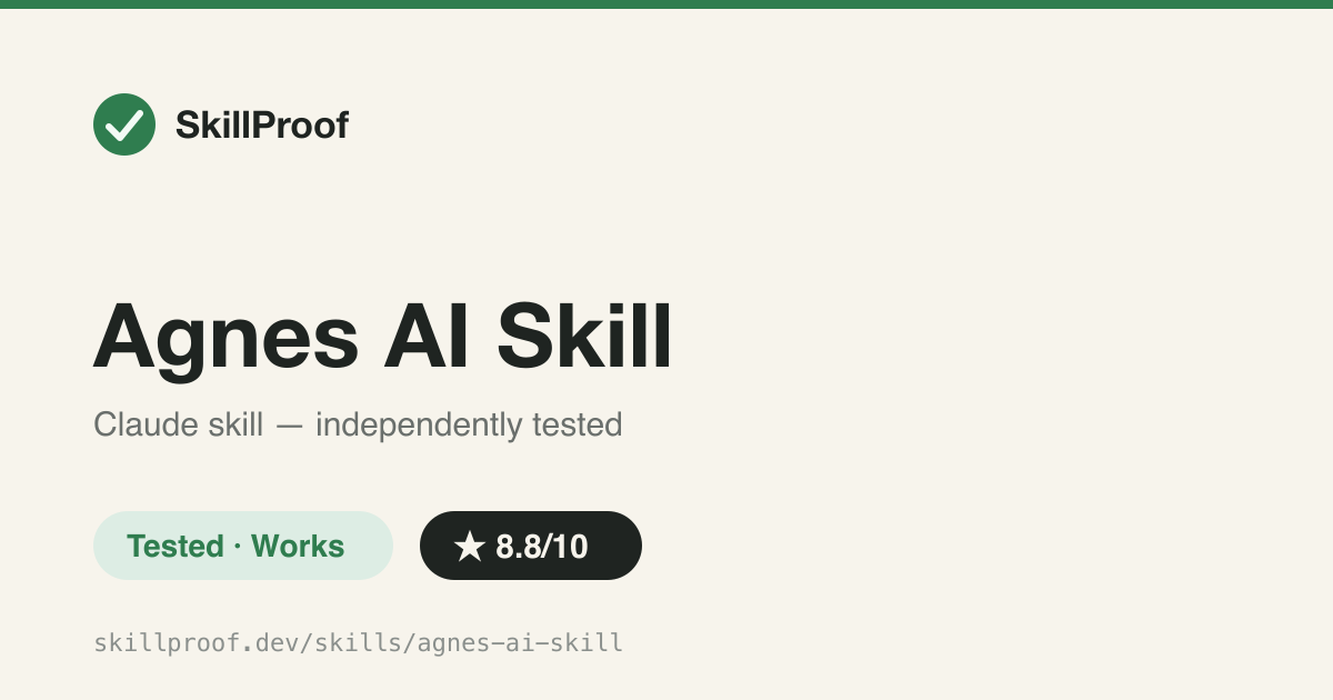 Agnes AI Skill — CLI-first integration layer for Agnes AI text, image, and video generation.