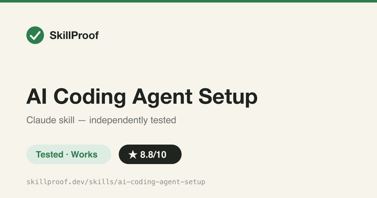 AI Coding Agent Setup — Sets up AGENTS.md, packaged skills, and MCP tooling so AI coding agents understand and self-improve on a codebase.