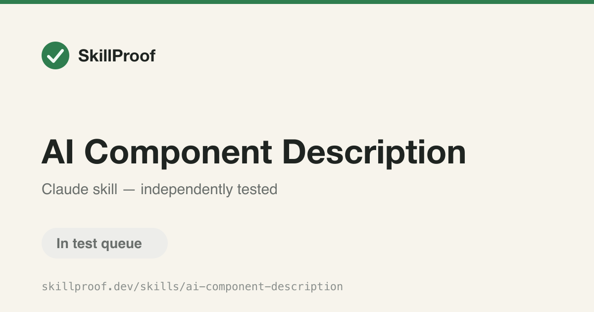 AI Component Description — Write six-section prose descriptions of components formatted for Figma's MCP and LLMs.