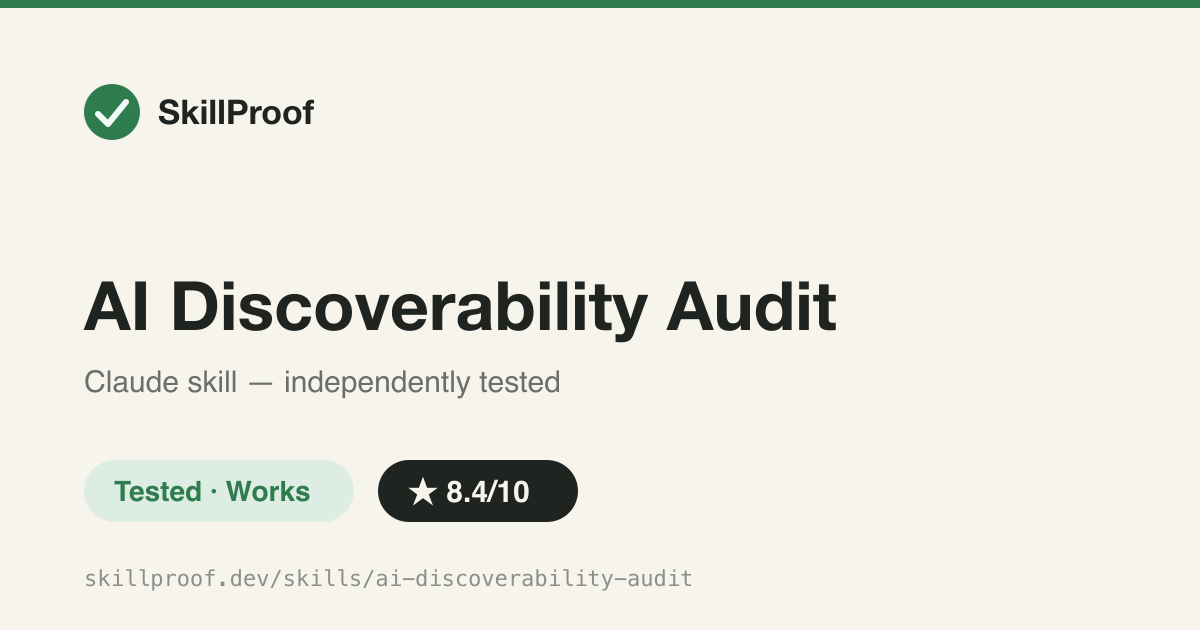 AI Discoverability Audit — Audits how a brand appears in AI search (ChatGPT, Perplexity, Claude) and scores gaps