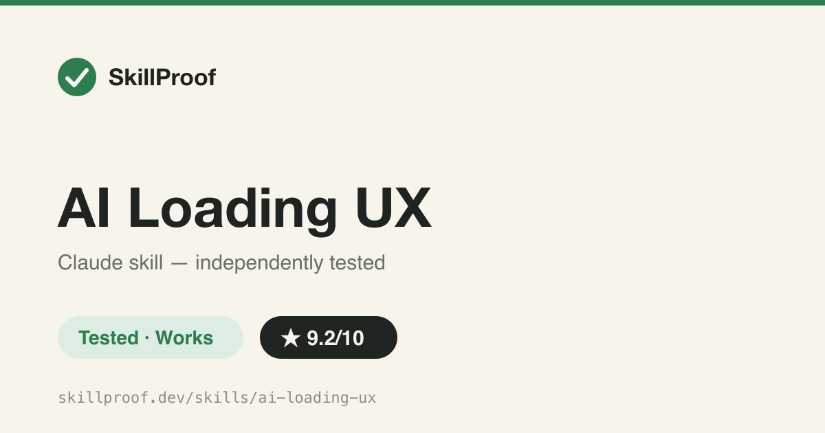 AI Loading UX — A pattern library for AI thinking/progress/streaming indicators, with a real decision framework, not just a mood board.