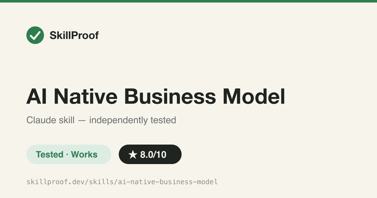 AI Native Business Model — Reprices an AI product around certainty premium instead of tokens or seats