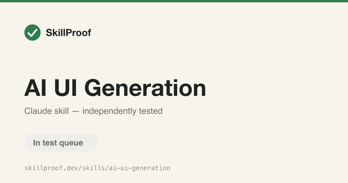AI UI Generation — Guides AI-assisted UI generation and review with v0, Stitch, Bolt, and Cursor.