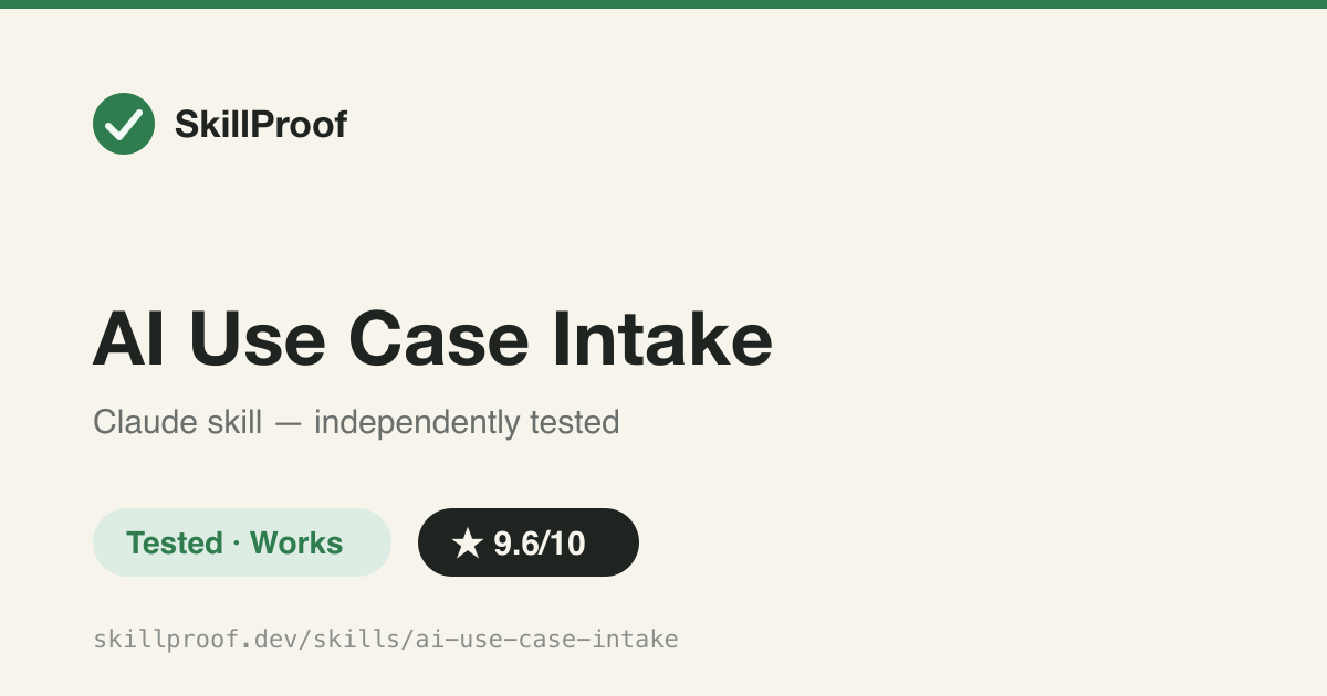 AI Use Case Intake — Turns an AI/ML feature proposal into an attorney-ready intake record with a risk tier.