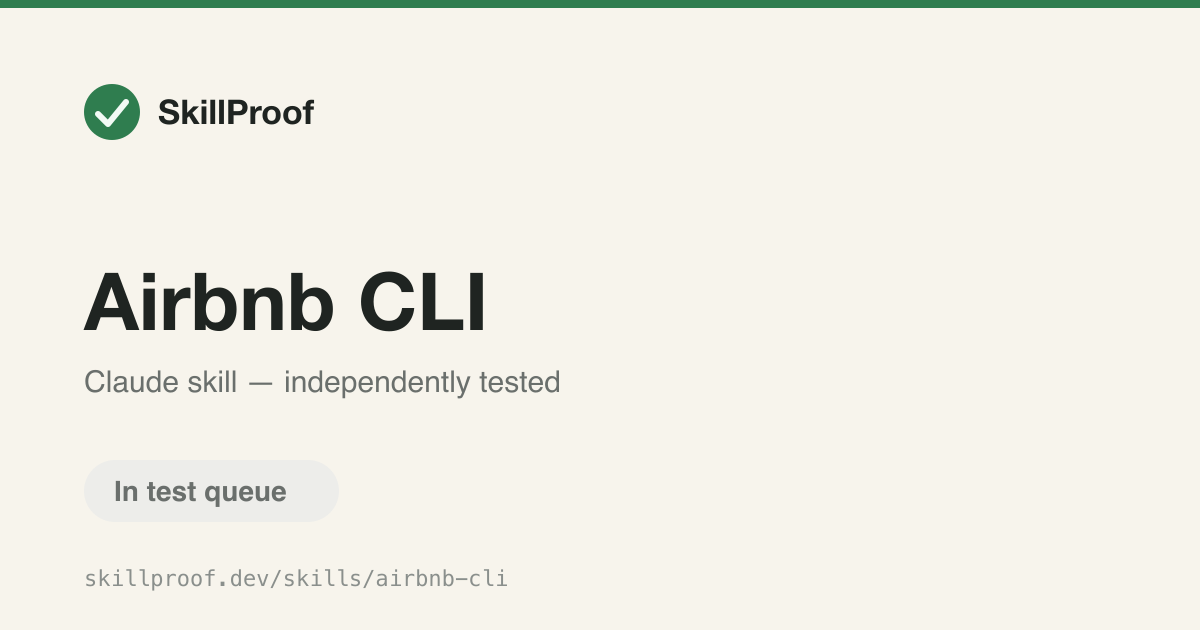 Airbnb CLI — Searches Airbnb listings by location, dates, and filters from the terminal.