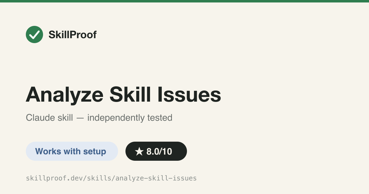 Analyze Skill Issues — Reads Azure blob-stored integration test results to explain why a skill's tests are failing