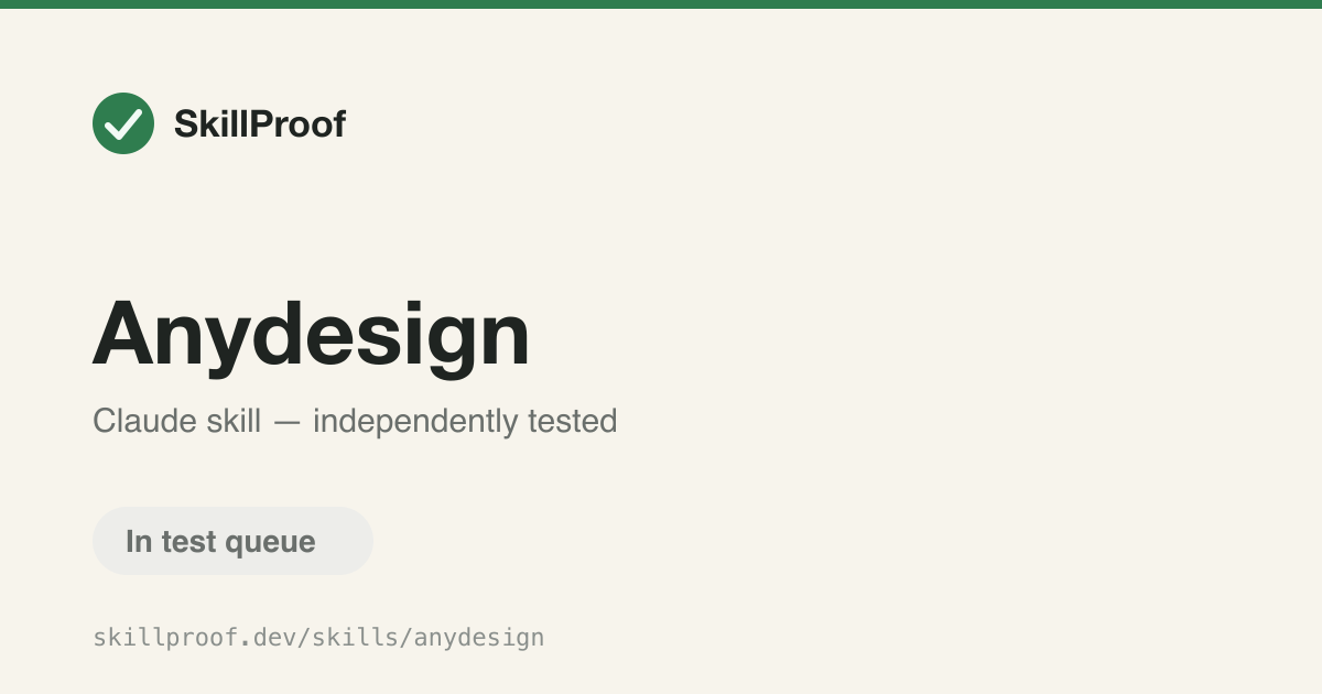Anydesign — Extracts a design.md with tokens and component inventory from an image or Figma file.