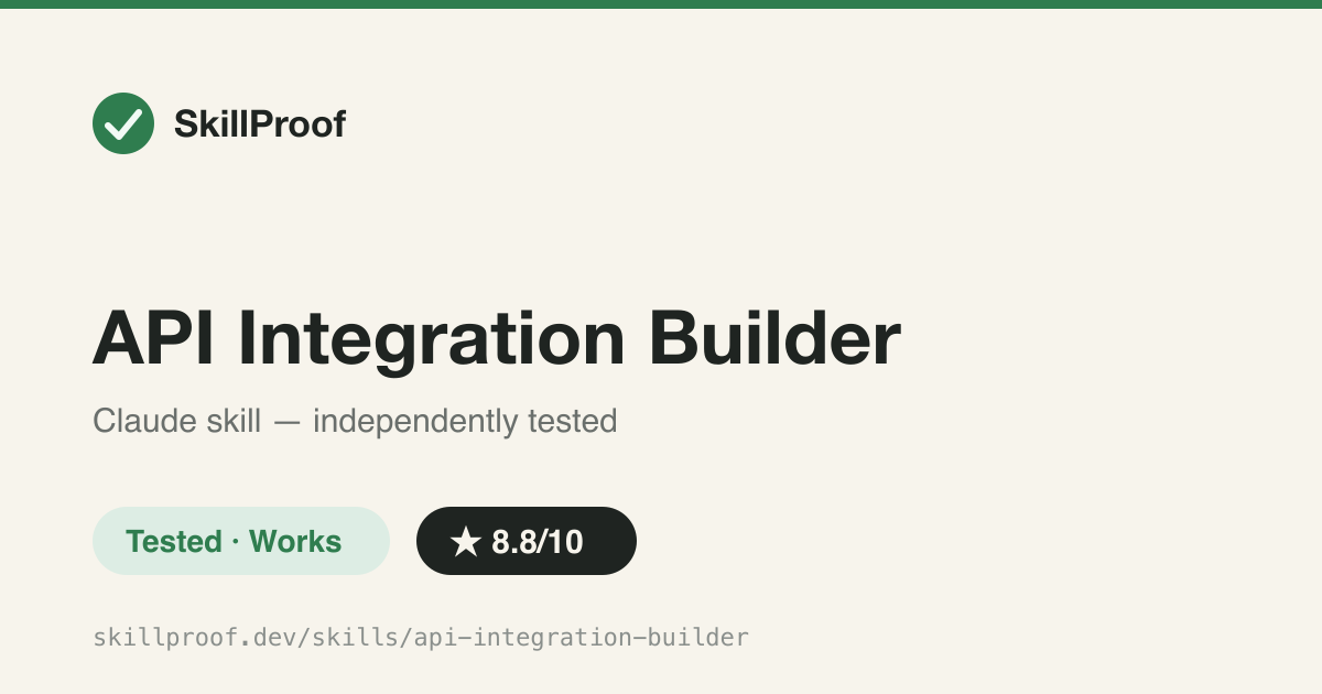 API Integration Builder — Scaffolds a typed API client with retry, rate limiting, and auth from a spec