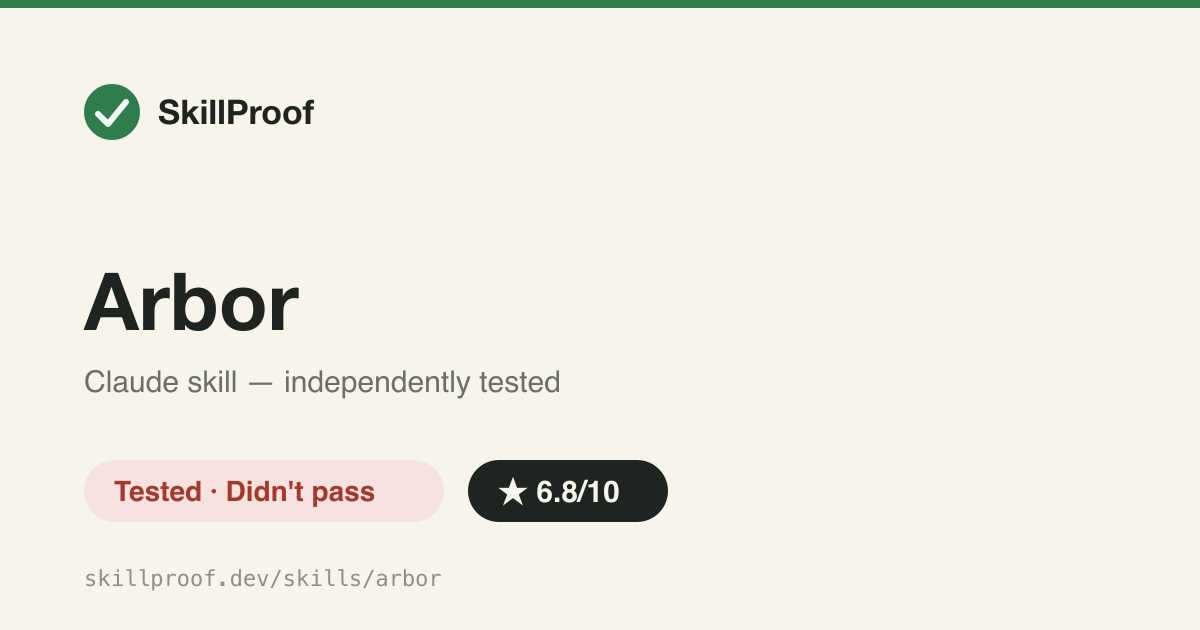 Arbor — Iteratively improves a real artifact against an evaluator using hypothesis tree refinement.