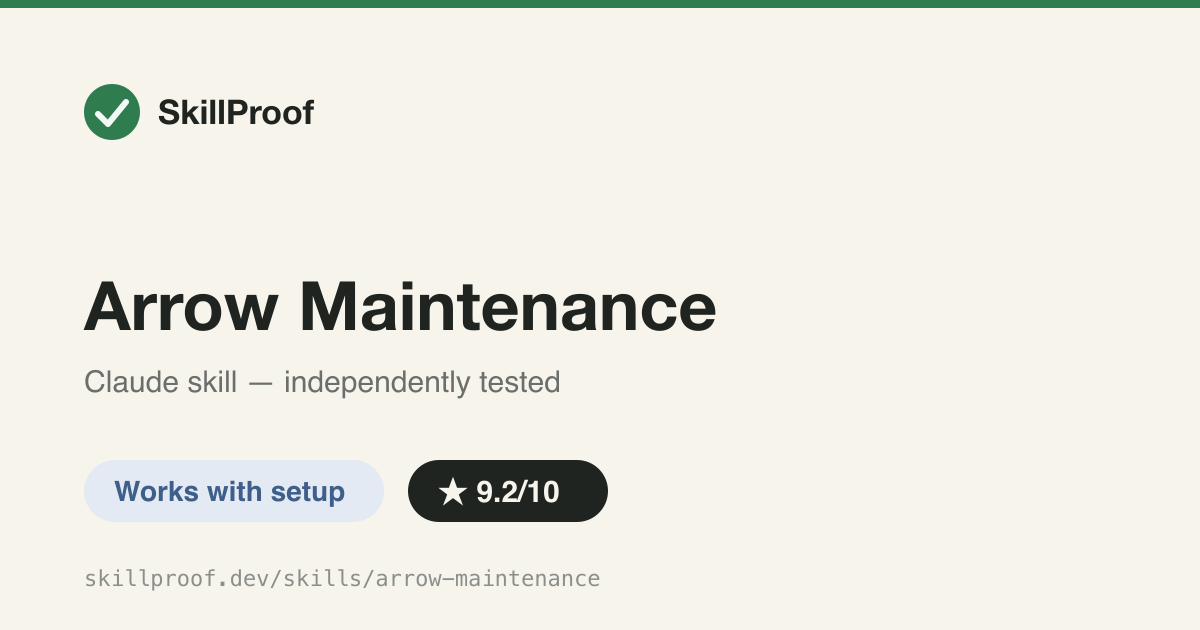 Arrow Maintenance — Audits spec-to-code drift and orphaned EARS specs across a linked-intent-dev overlay.