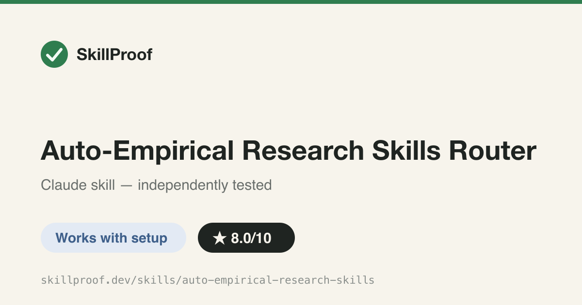 Auto-Empirical Research Skills Router — Router over 1,151 vendored empirical-research skills for causal inference and econometrics
