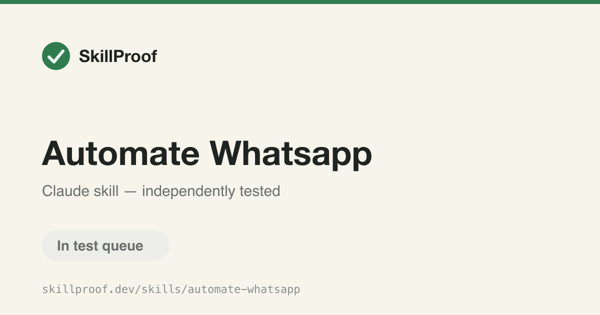 Automate Whatsapp — Builds and debugs WhatsApp automation workflows using Kapso triggers and functions.