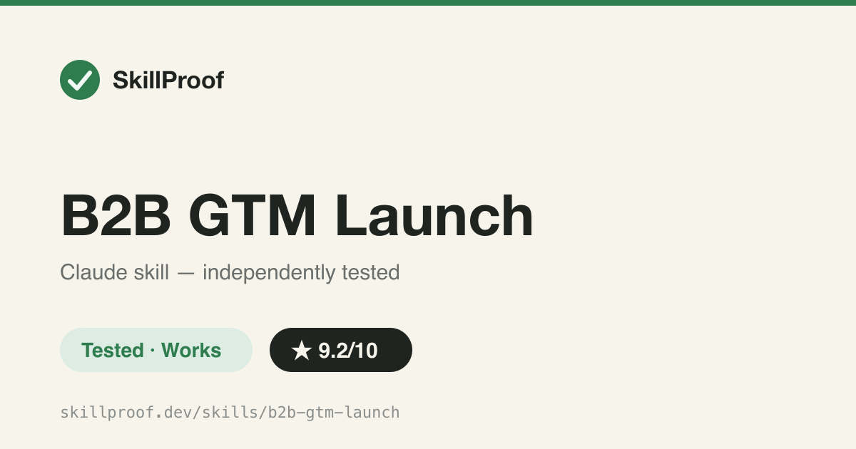 B2B GTM Launch — 7-prompt B2B SaaS GTM system: ICPs to a running Meta ad campaign.