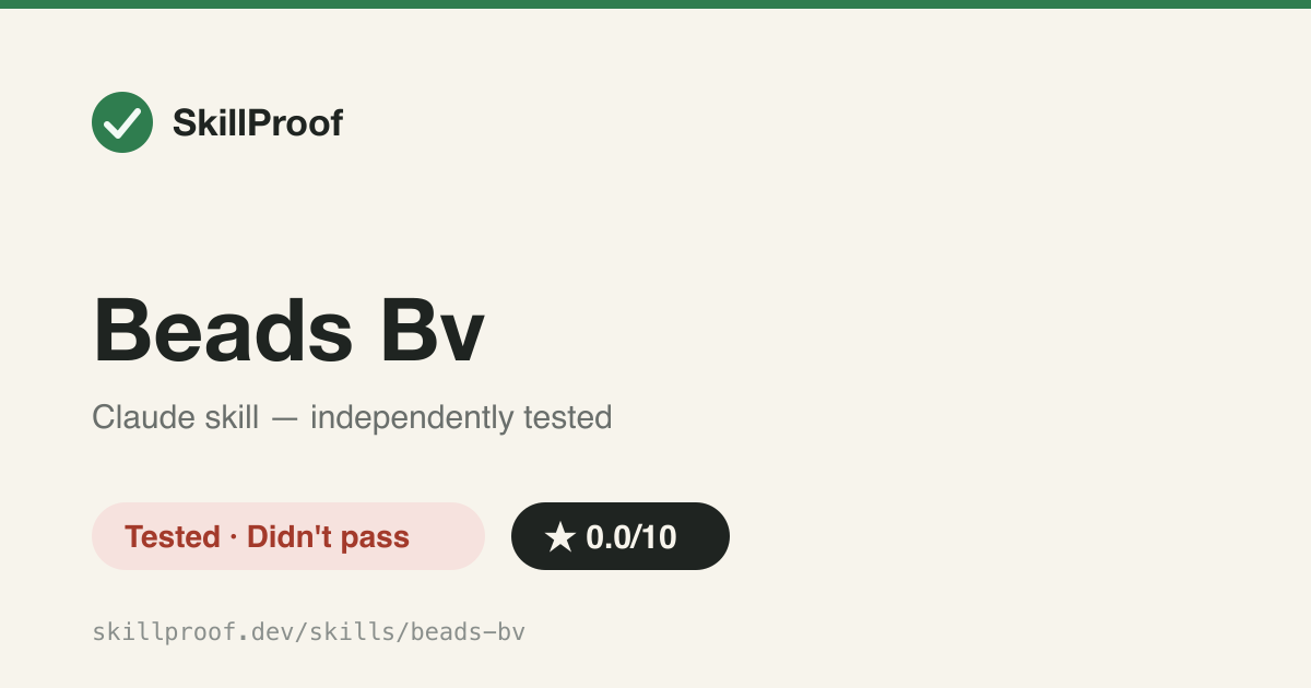Beads Bv — No skill by this slug exists in the repository