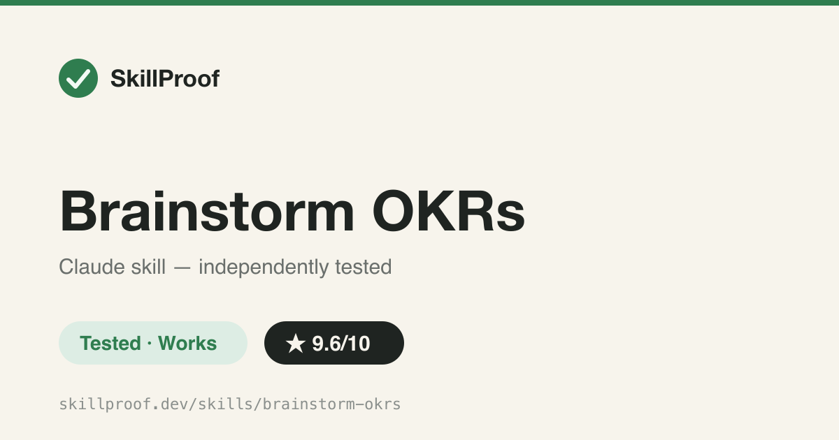 Brainstorm OKRs — Drafts three alternative Q-quarter OKR sets with rationale, ready for a team strategy discussion.