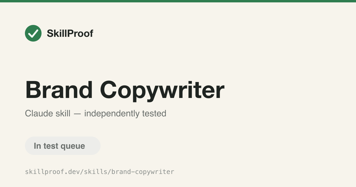 Brand Copywriter — Writes marketing copy for ads, landing pages, emails, and social posts.