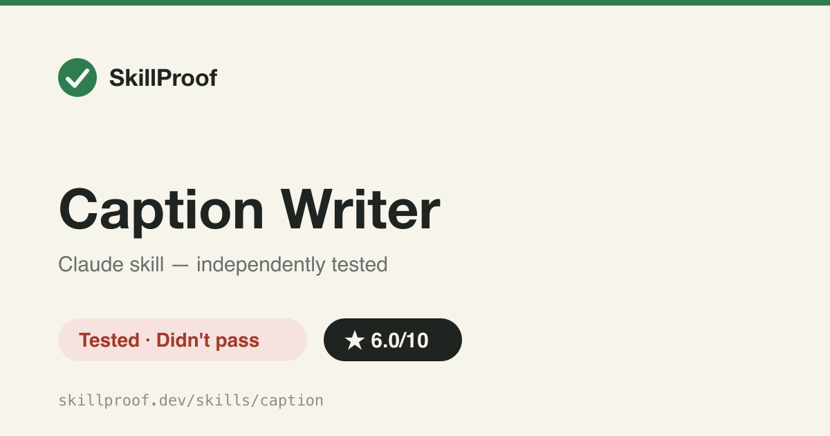 Caption Writer — Social caption wrapper for the brand-loom CLI; needs pip install and an API key