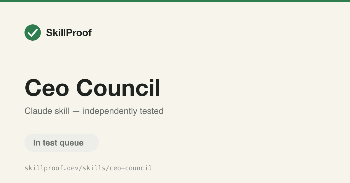Ceo Council — Analyzes a project from multiple independent expert perspectives to reduce blind spots.