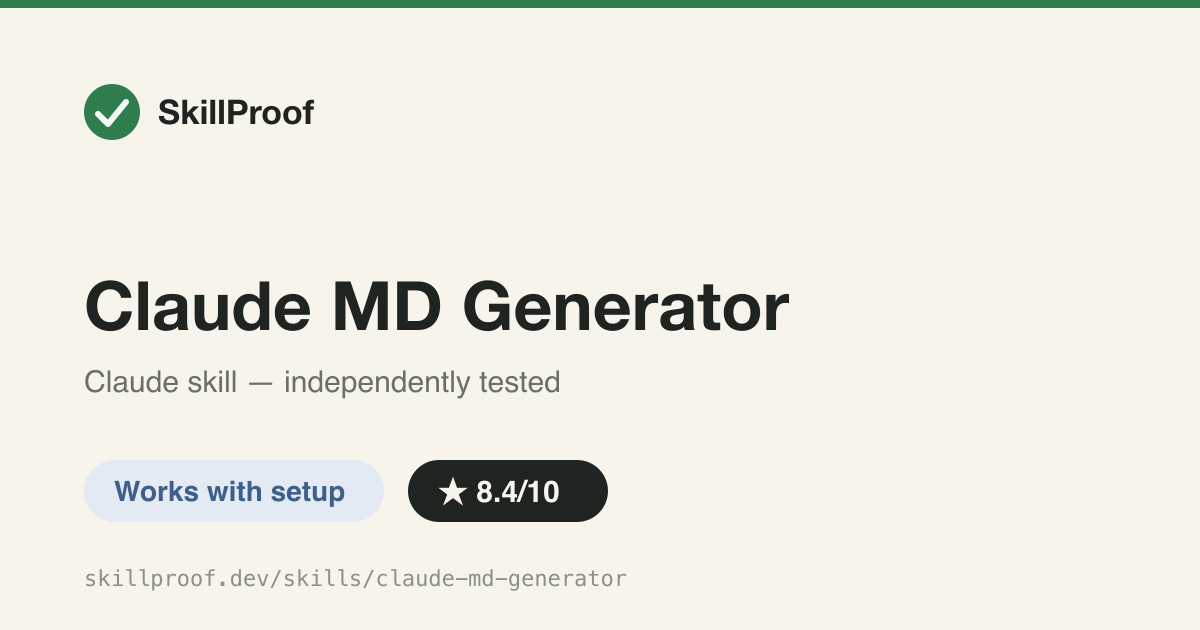 Claude MD Generator — Scans a codebase and drafts a tight CLAUDE.md of only non-obvious commands and gotchas