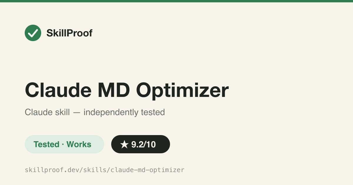 Claude MD Optimizer — Shrinks oversized CLAUDE.md / AGENTS.md / copilot-instructions via progressive disclosure 