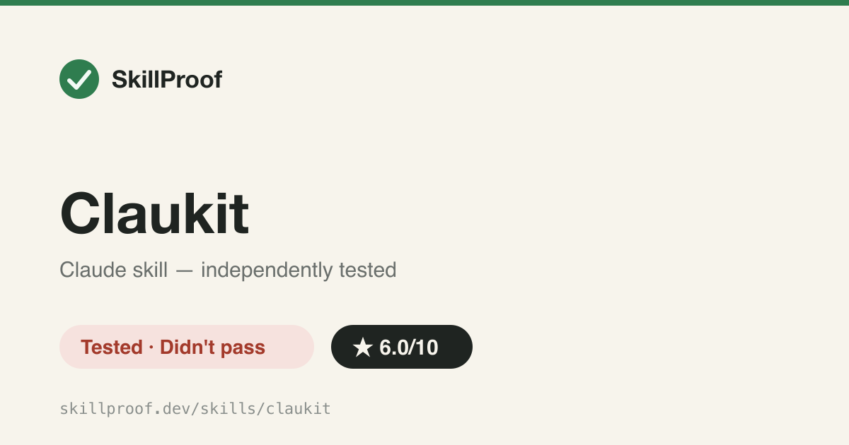 Claukit — Meta-orchestrator that points at other coding skills it does not ship