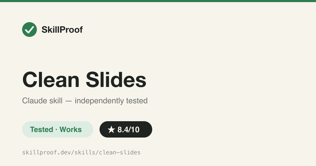 Clean Slides — Consulting-style PowerPoint tables from YAML, with PNG render verification