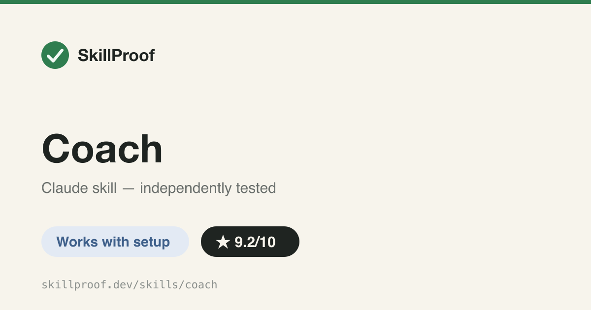 Coach — Learning telemetry that reports retention and grader audits from real receipts, never vibes