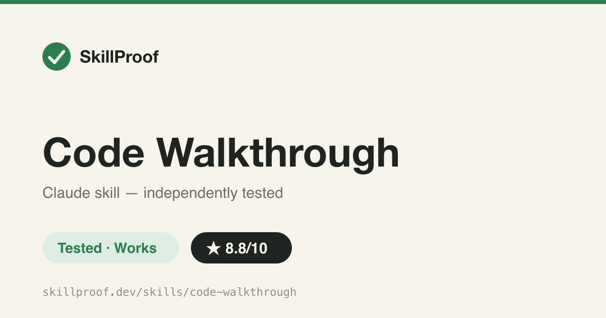 Code Walkthrough — Interactive code walkthrough that runs each section and shows real output