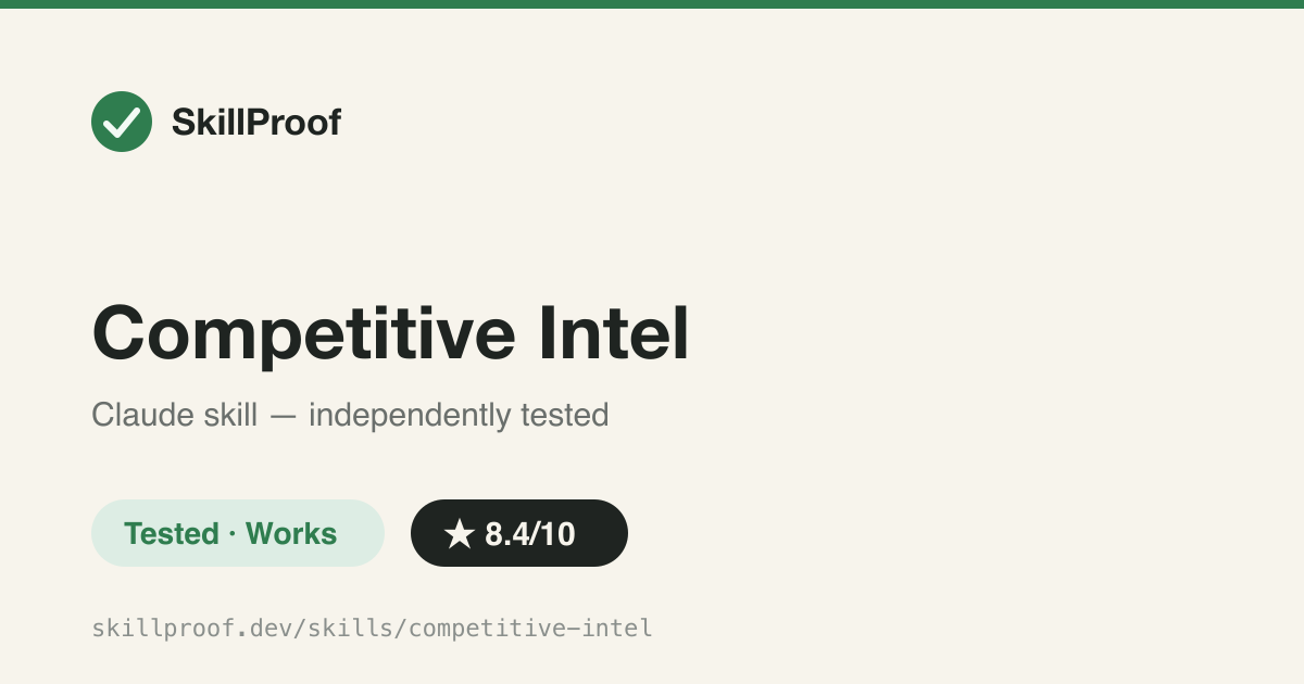 Competitive Intel — Turns a competitor URL into a sourced, dated battlecard tied to your OKRs