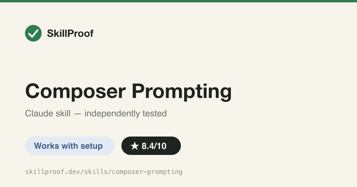 Composer Prompting — Shapes a coding task into a five-section Cursor/Composer delegation prompt