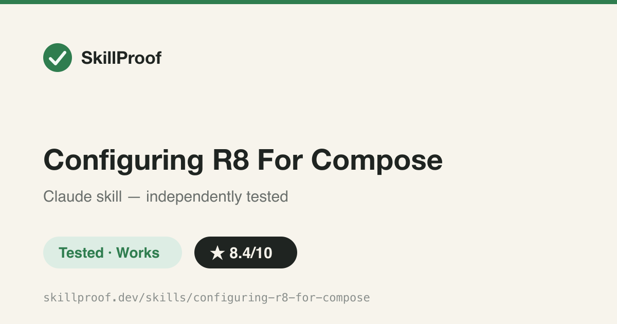 Configuring R8 For Compose — Minimal R8/ProGuard setup for Compose release builds; rejects over-broad keep rules