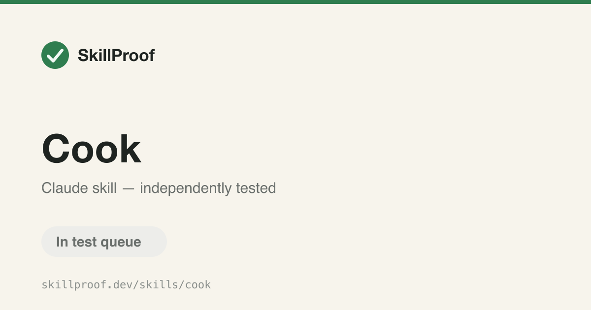 Cook — Implement a feature, endpoint, or page end to end from requirements to verification.