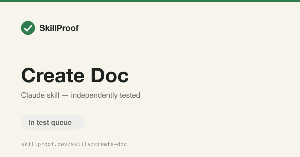 Create Doc — Turn discovered knowledge into a durable doc like a runbook, ADR, or onboarding guide.