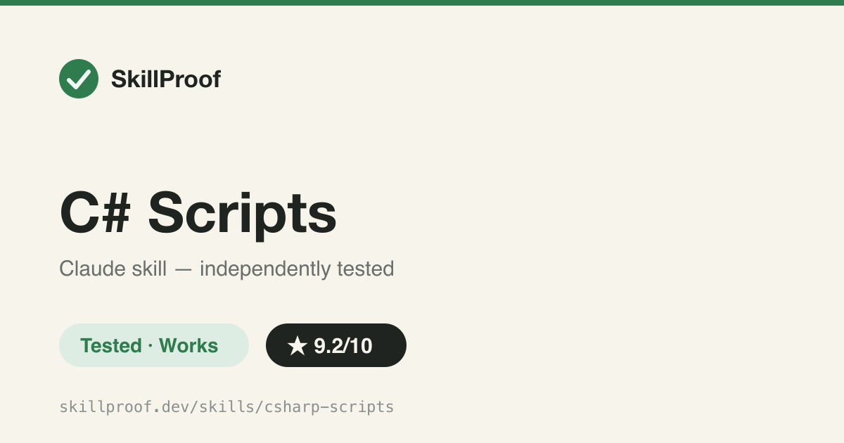 C# Scripts — Runs file-based C# apps with the .NET CLI without scaffolding a full project.