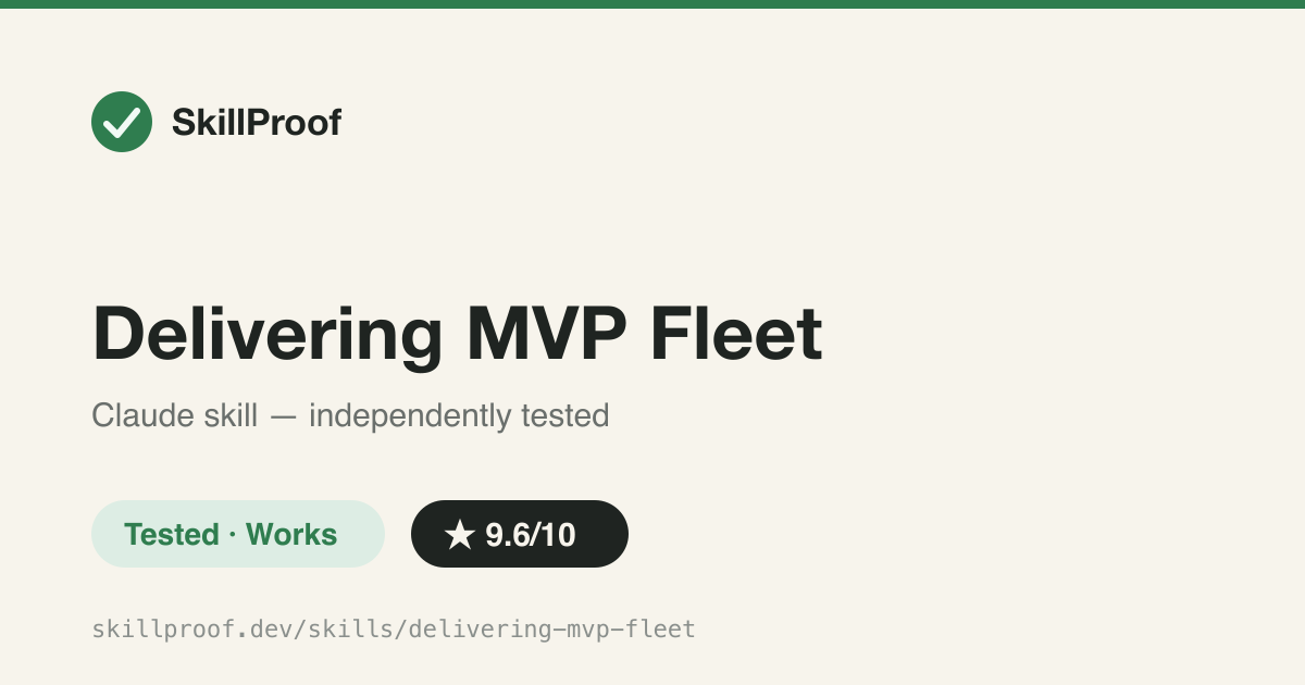 Delivering MVP Fleet — Multi-agent fleet orchestration method: idea to launchable MVP via a tiered task-DAG board.