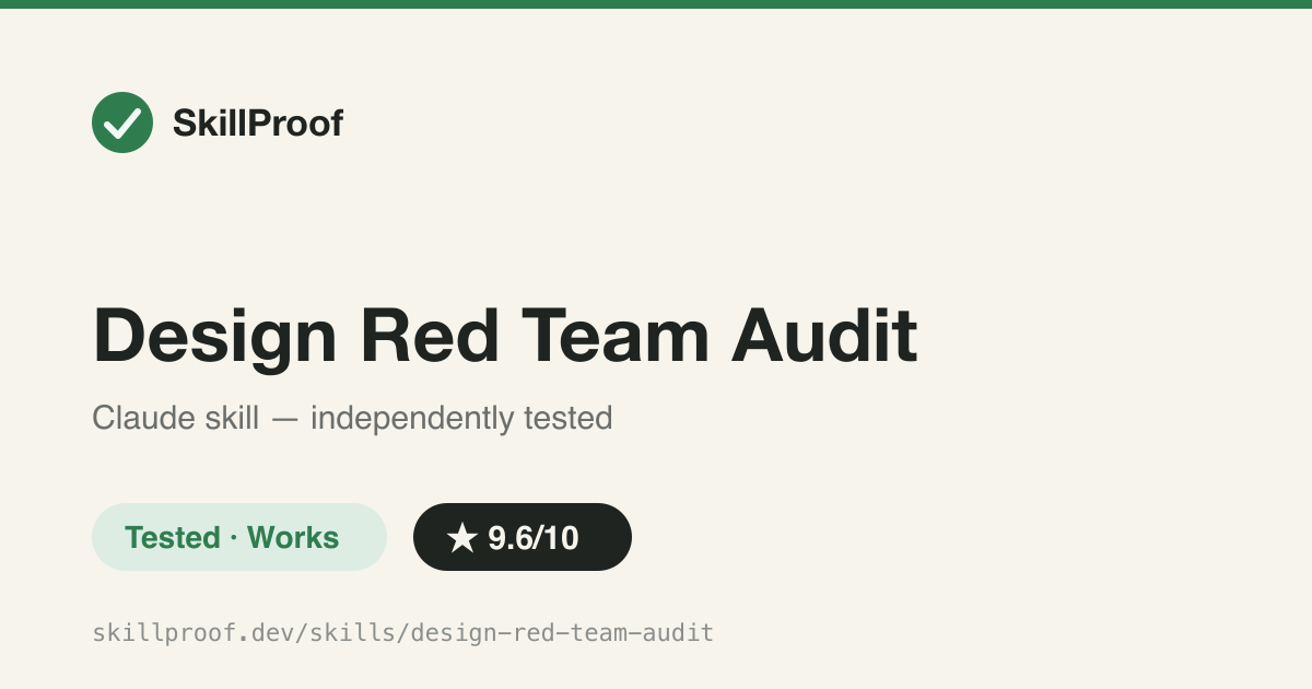 Design Red Team Audit — Adversarial pre-mortem that finds the most credible reasons a game/product idea fails
