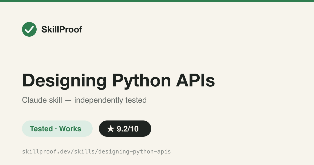 Designing Python APIs — Python library API design: naming, signatures, deprecation, fail-loud error handling.