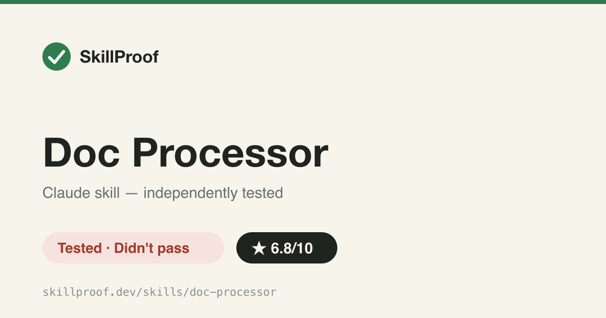 Doc Processor — Generic read/convert/generate workflow for PDF, docx, CSV, HTML via pandoc