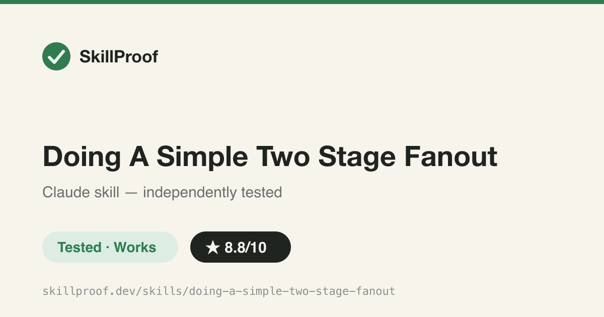 Doing A Simple Two Stage Fanout — Fan out a large corpus across Worker, Critic, and Summarizer subagents with computed layout