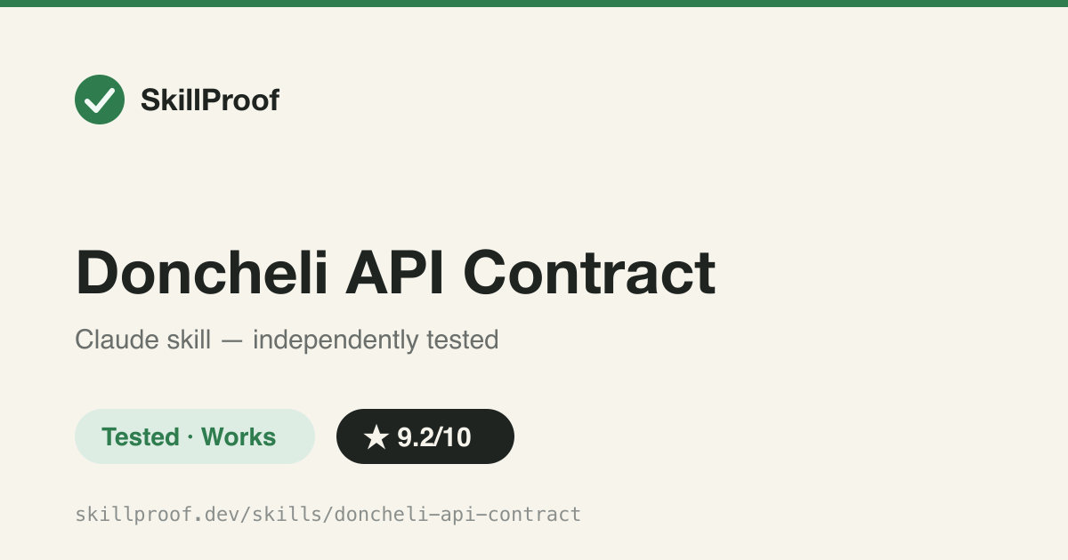 Doncheli API Contract — Forces a complete API contract template: auth, rate limits, retries, circuit breaker, idempotency, versioning.