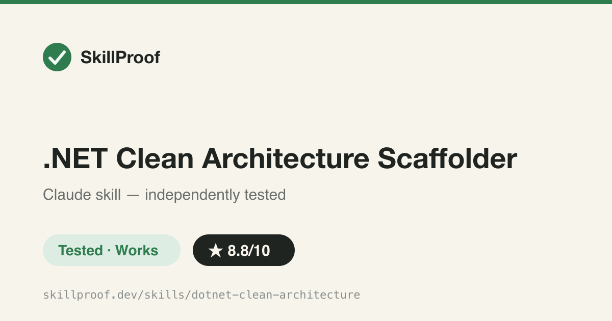 .NET Clean Architecture Scaffolder — Scaffolds a compile-ready .NET Clean Architecture solution across four layers