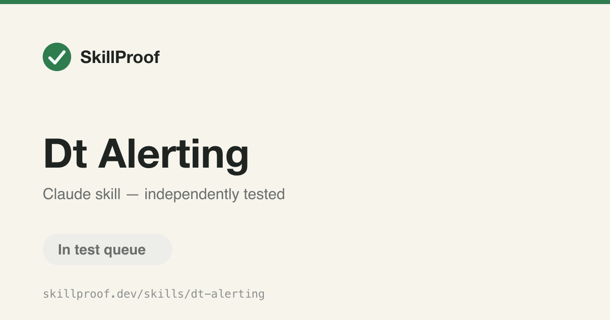 Dt Alerting — Configure Dynatrace anomaly detectors, alert grouping, and workflow notification routing.